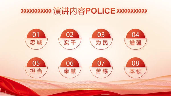 红色大气警察公安表彰大会动态PPT模板