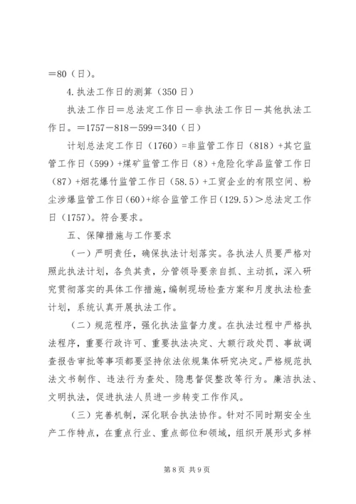 应急管理局安全生产行政执法计划.docx