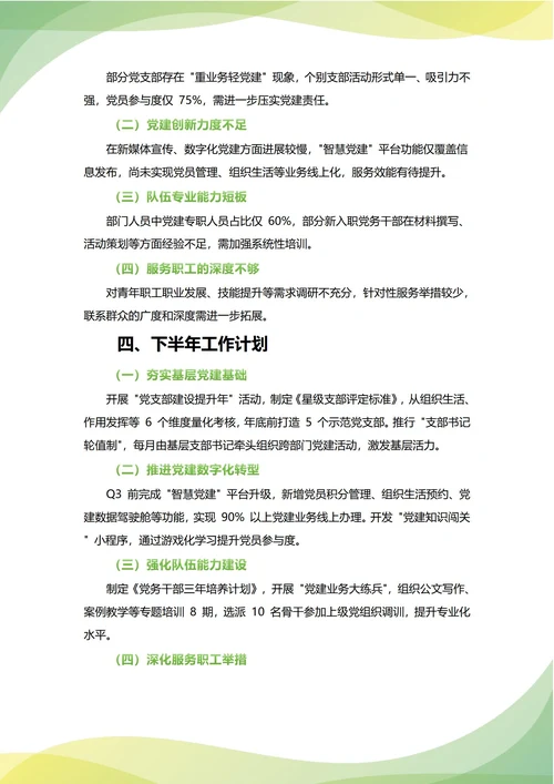 党委工作部年中工作总结(年度年终通用)