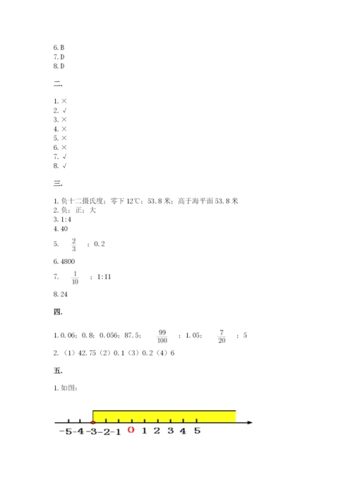 北师大版小升初数学模拟试卷及答案（名校卷）.docx