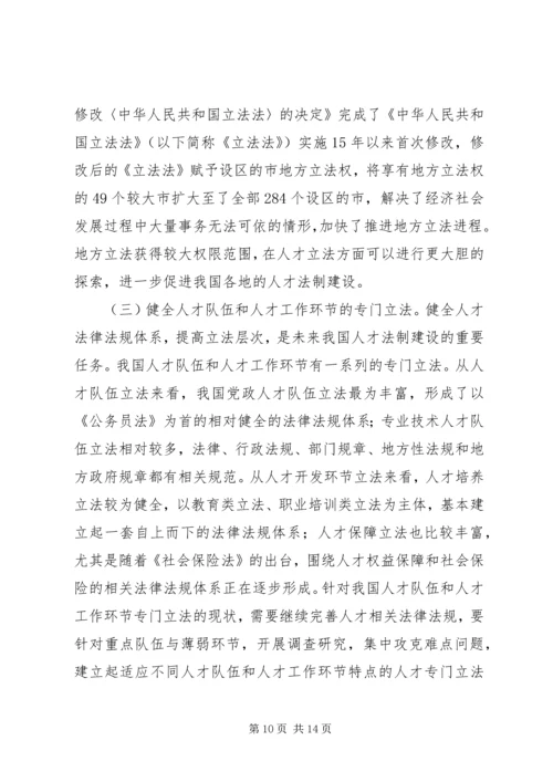 人才法制建设现状与对策.docx