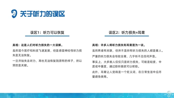 蓝色科技全国爱耳日保护耳朵PPT课件