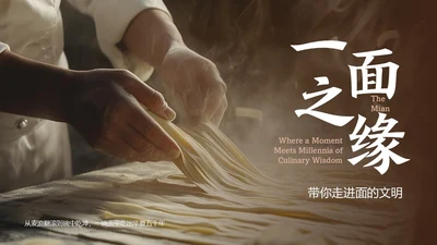 彩色简约中国美食面食介绍ppt模板