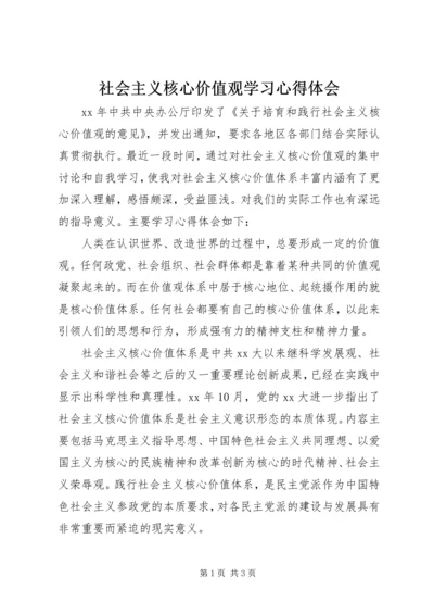 社会主义核心价值观学习心得体会 (10).docx