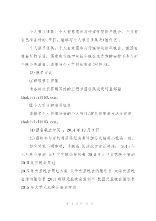 精彩元旦晚会策划书5篇.docx