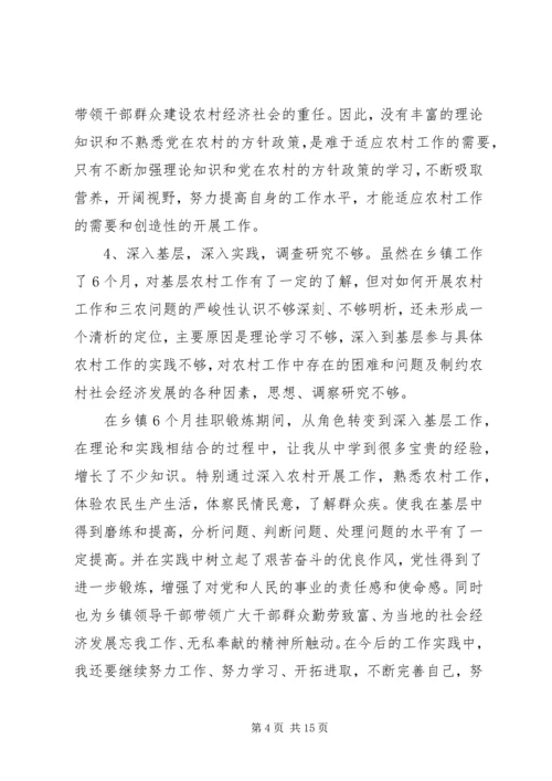 乡镇挂职锻炼个人工作总结范文精选三篇.docx