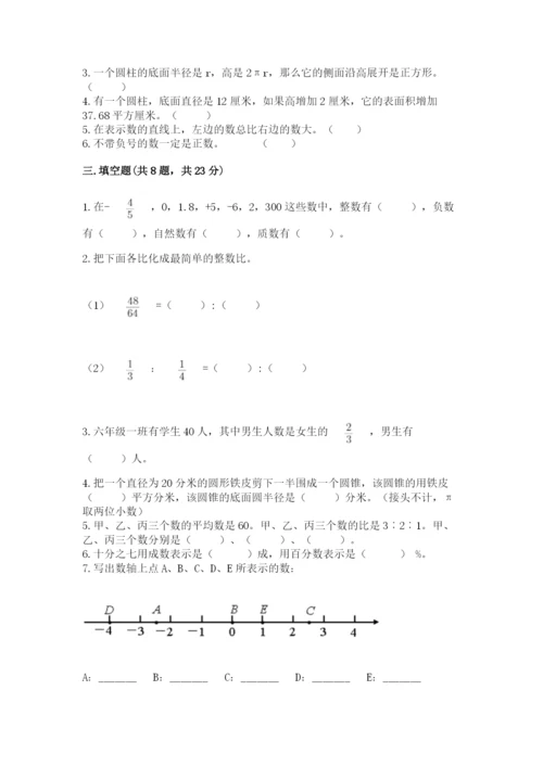 永兴县六年级下册数学期末测试卷审定版.docx