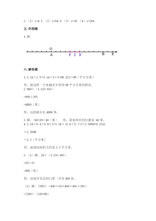 乌兰县六年级下册数学期末测试卷（夺冠系列）.docx