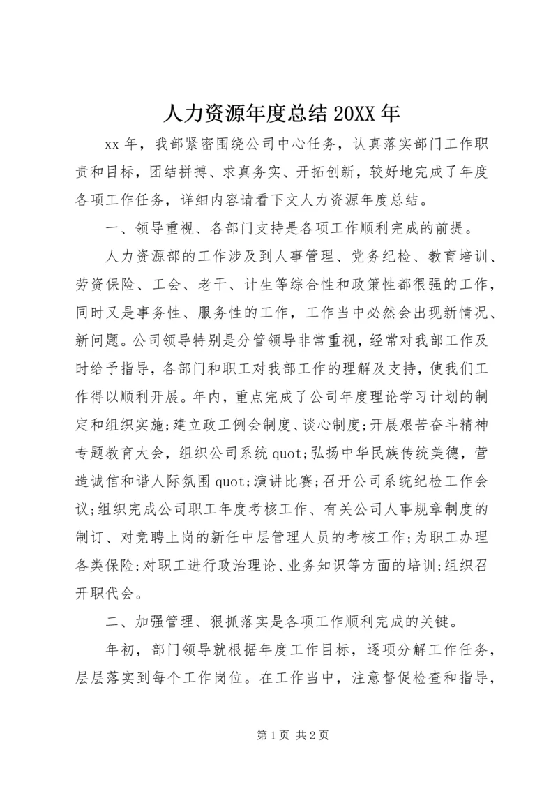 人力资源年度总结某年.docx