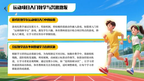 黄绿色3D风全民健身运动项目推广与教学指南PPT模板