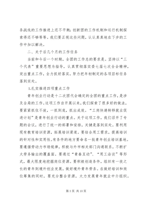 在共青团XX市十四届六次全委(扩大)会议上的工作报告 (2).docx