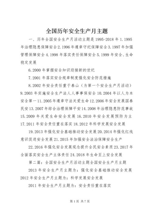 全国历年安全生产月主题.docx