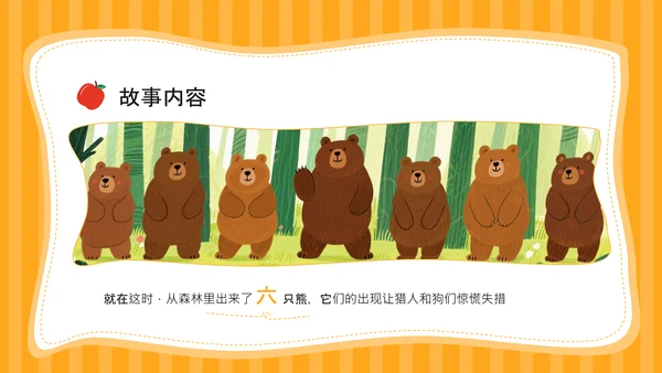 橙色插画风《首先有一个苹果》的趣味数字认知PPT
