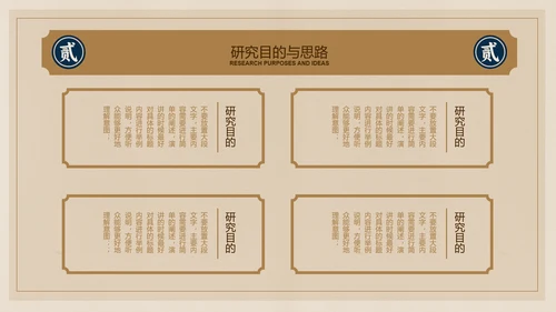 棕色复古中式简约文学毕业答辩PPT演示模板