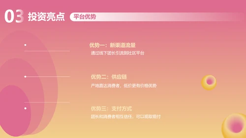 渐变风粉色社区团购商业计划书PPT套装
