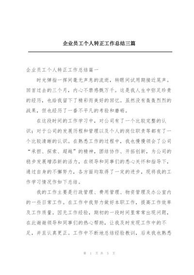 企业员工个人转正工作总结三篇.docx