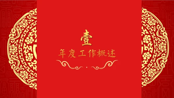 中国年过大年春节红色剪纸企业年会通用PPT模板