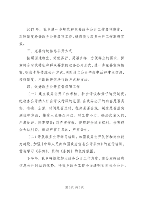 乡镇某年上半年政务公开工作总结.docx