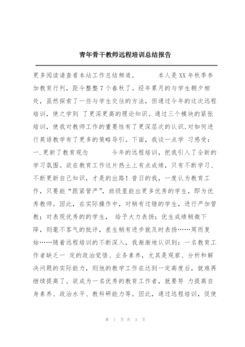 青年骨干教师远程培训总结报告.docx