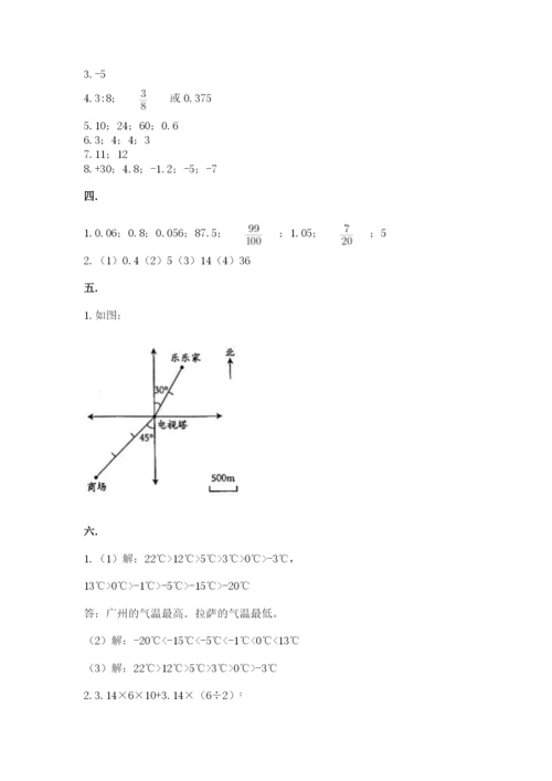 西安铁一中分校小学数学小升初第一次模拟试题及参考答案1套.docx