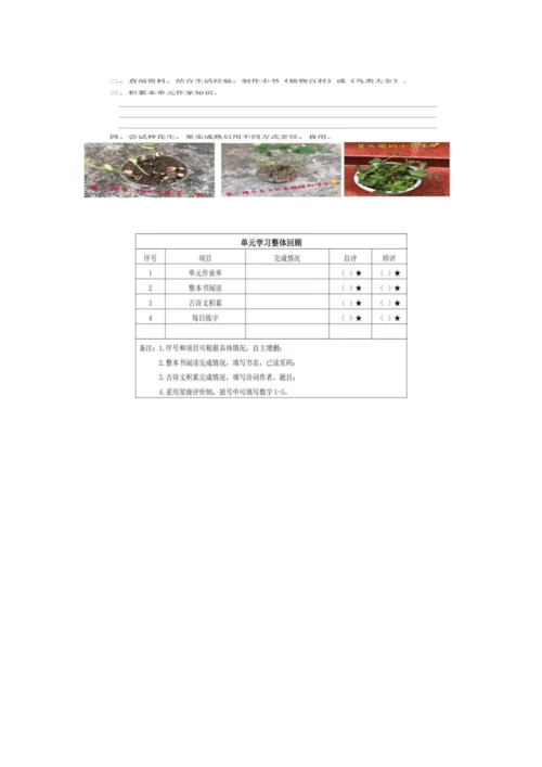 统编版语文五年级上册第一单元整体备课设计