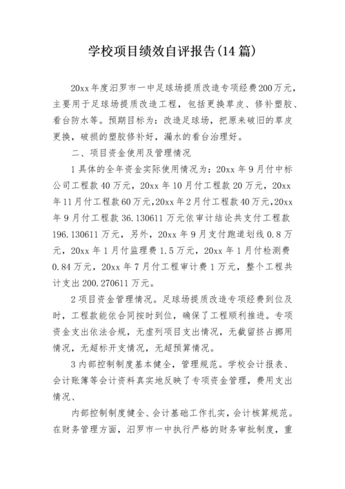 学校项目绩效自评报告(14篇).docx