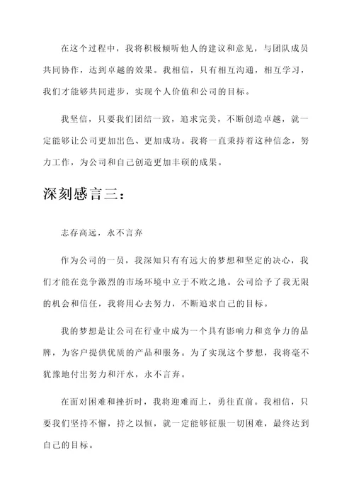 对公司的励志感言