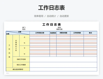 工作日志表