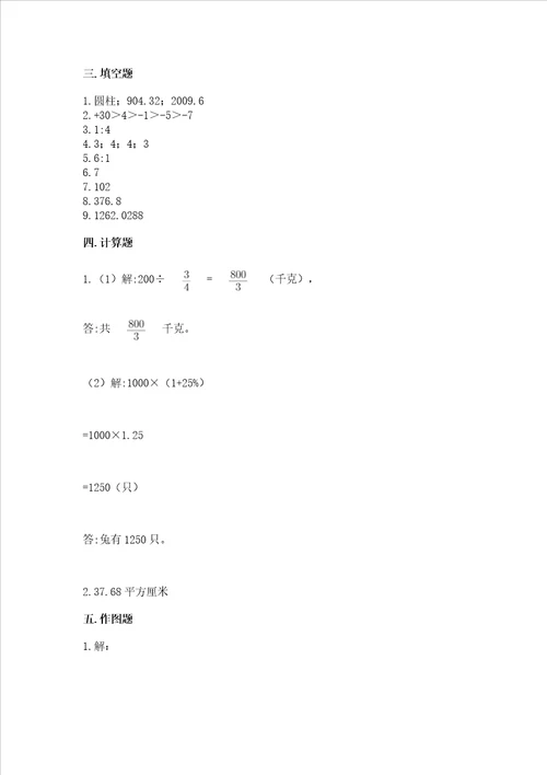 西师大版数学六年级下册期末综合素养提升题精品满分必刷