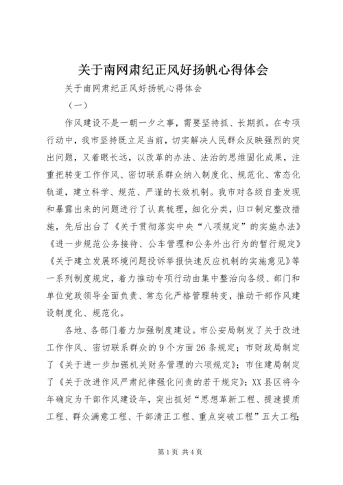 关于南网肃纪正风好扬帆心得体会.docx