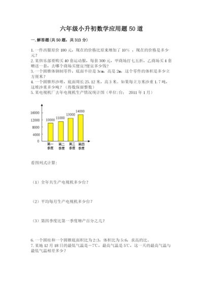 六年级小升初数学应用题50道精品【各地真题】.docx