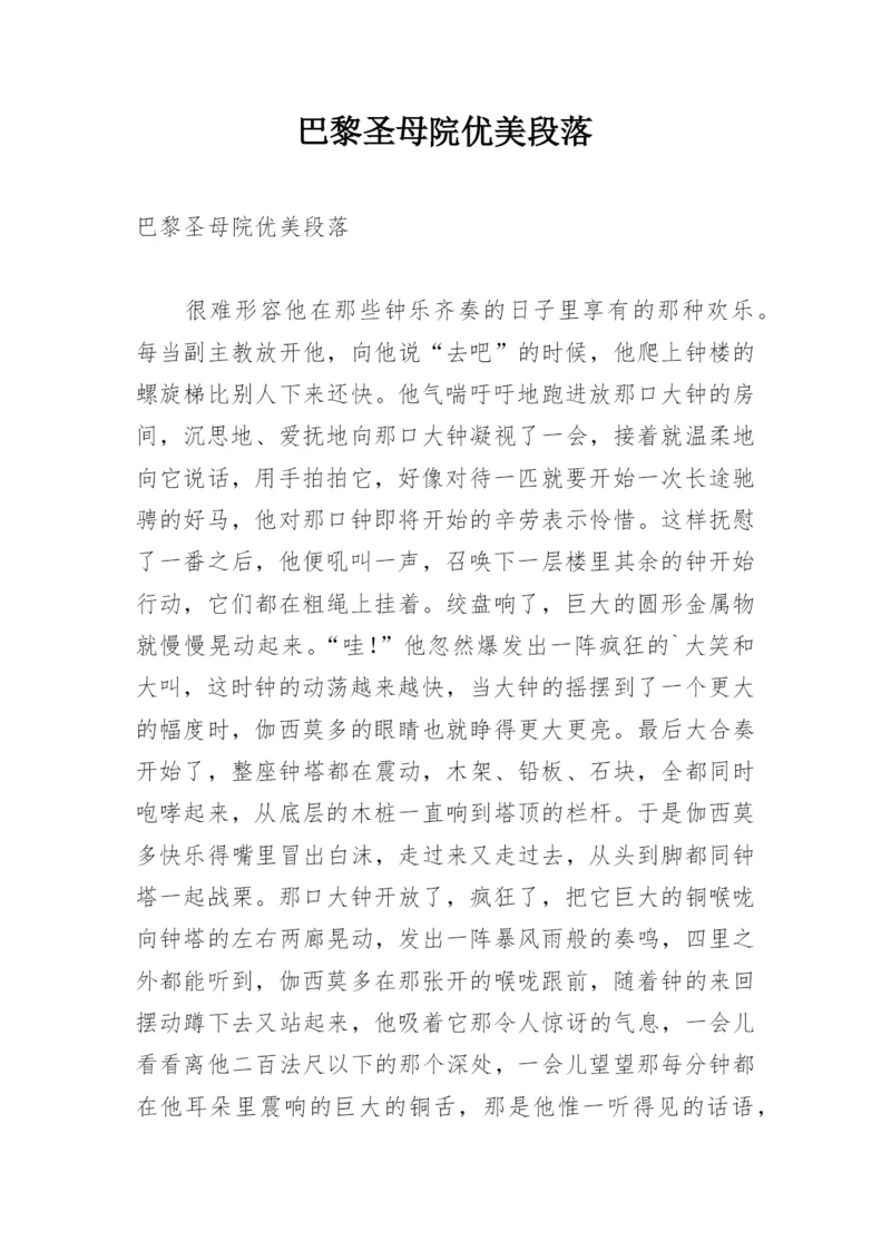 巴黎圣母院优美段落.docx