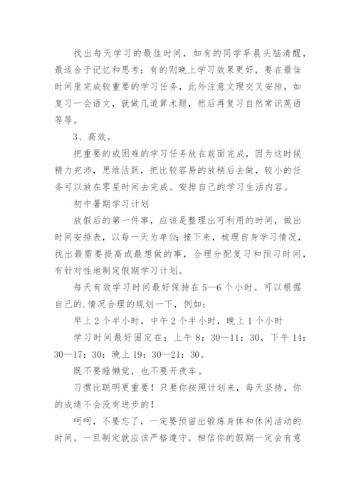 初二升初三暑假安排计划.docx