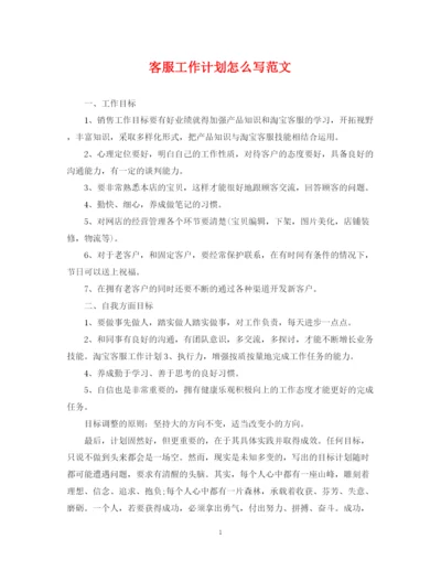 精编之客服工作计划怎么写范文.docx