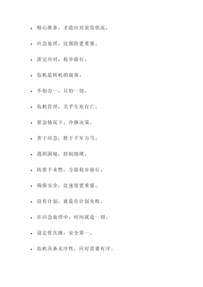 关于应急处理的名言警句