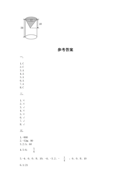 小学数学六年级下册竞赛试题附参考答案【夺分金卷】.docx