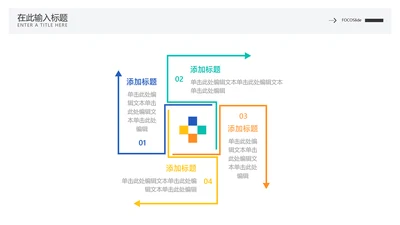 简约风发散汇聚关系4项PPT图文页