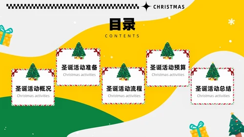 黄色卡通风圣诞节活动策划圣诞元旦双旦PPT模板