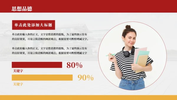 红色简约风国家奖学金答辩PPT模板
