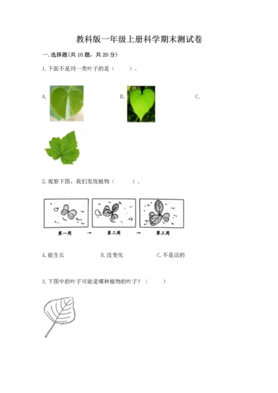 教科版一年级上册科学期末测试卷附参考答案ab卷.docx