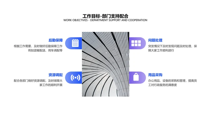 商务风并列关系4项PPT图文页