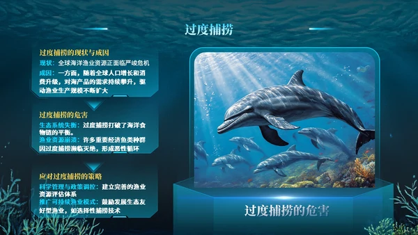蓝色科技风世界海洋日PPT模版