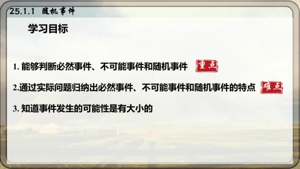 人教版数学九年级上册25.1.1 随机事件课件（共23张PPT）
