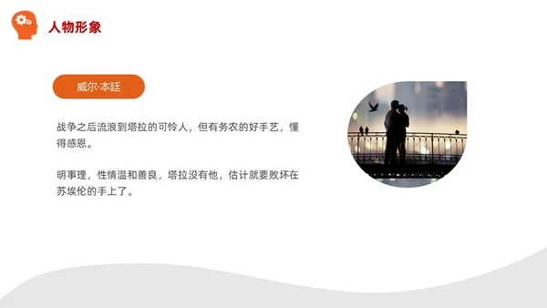 实拍风橙色飘不走的梦和人《飘》读书分享PPT课件