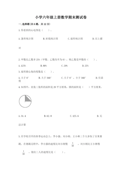 小学六年级上册数学期末测试卷（达标题）word版.docx