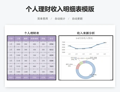 个人理财收入明细表模版