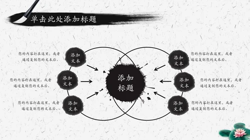 水墨荷花中国风传统文化PPT模板