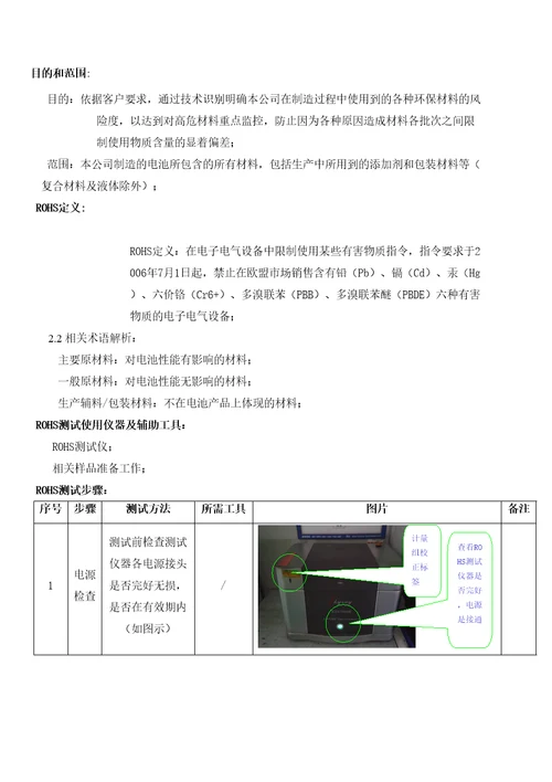 ROHS检验规范及管控标准