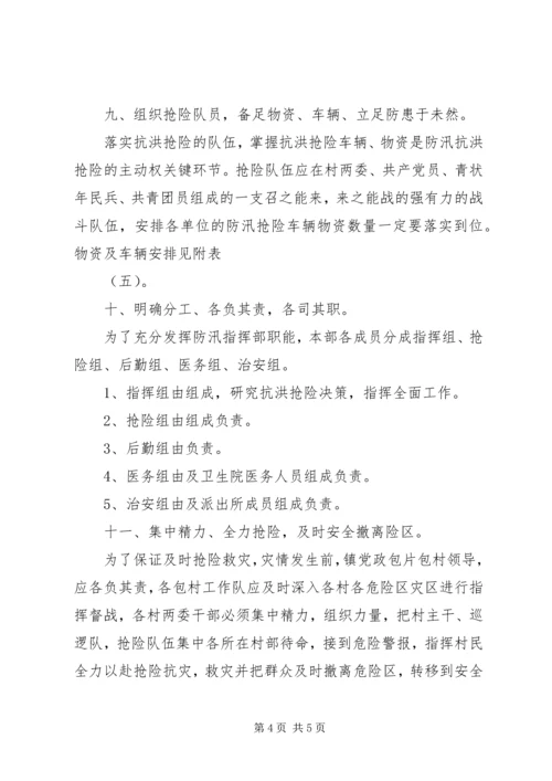 镇防汛抗旱指挥部防汛抗洪抢险工作预案 (6).docx