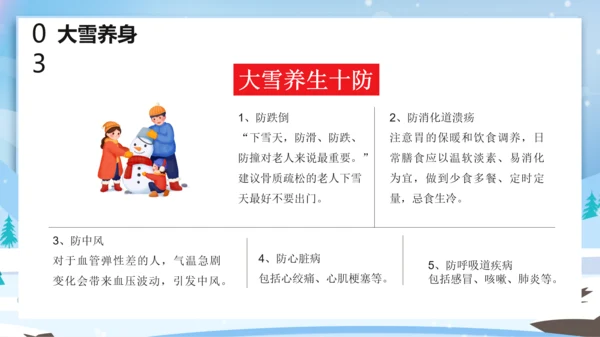 卡通风中国传统二十四节气大雪PPT课件